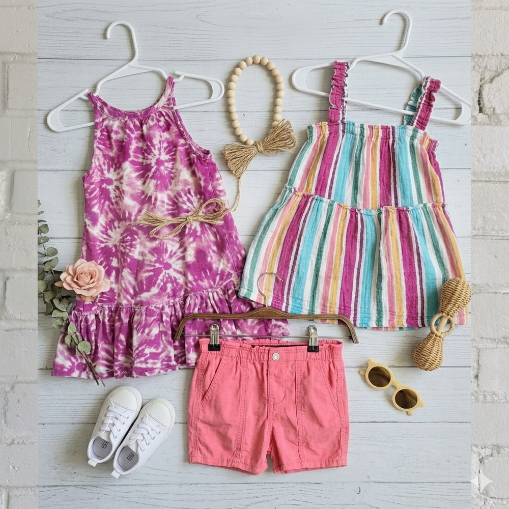 Toddler Girl 3T Summer Bundle Cat & Jack Dresses & Old Navy Shorts Set - 3pc